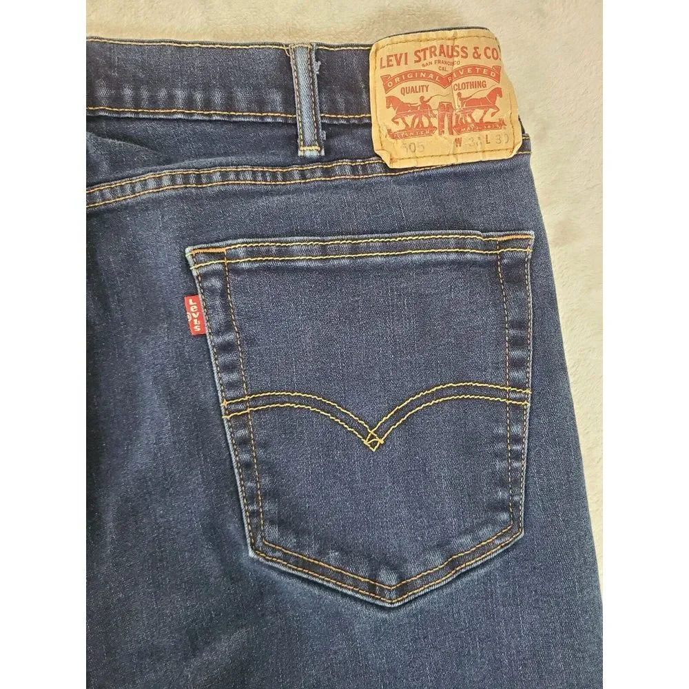 Levi's 505 Men's‎ 38x30 Blue Denim Regular Fit Dark Wash